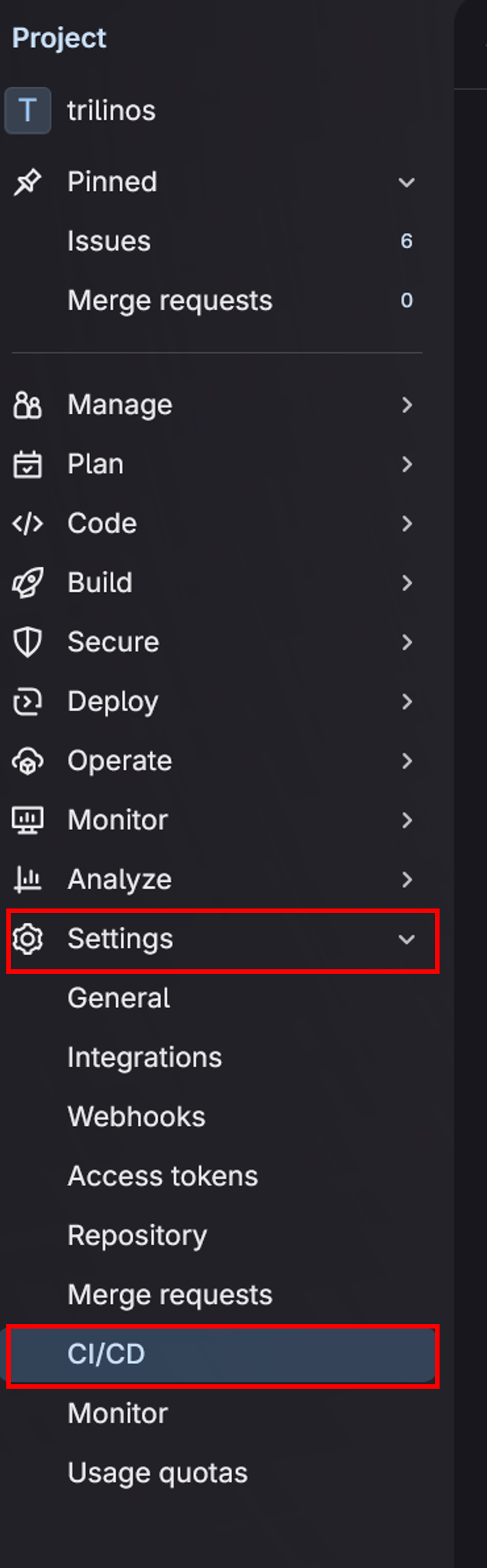 CI/CD Settings